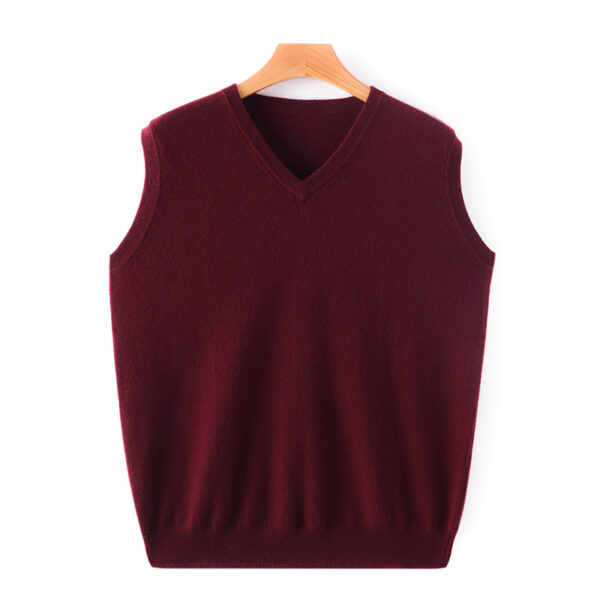 Men’s 100% Pure Cashmere V-Neck Sweater Vest – Luxury Pullover Knit for Autumn - Image 4
