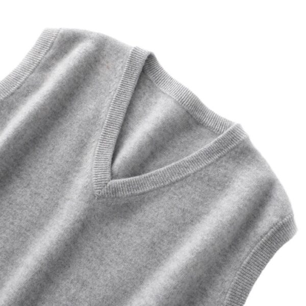 Men’s 100% Pure Cashmere V-Neck Sweater Vest – Luxury Pullover Knit for Autumn - Image 5