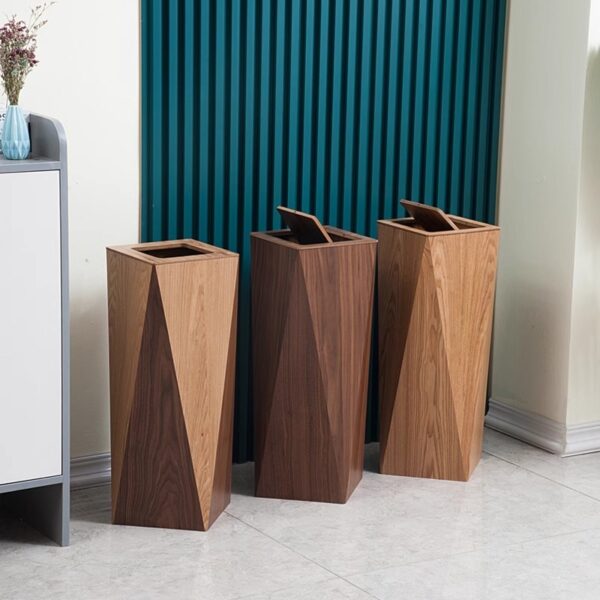 Eco-Friendly Nordic Wooden Trash Can with Inner Bucket - Image 2