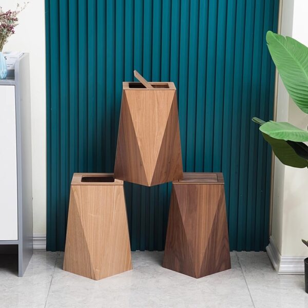 Eco-Friendly Nordic Wooden Trash Can with Inner Bucket - Image 3