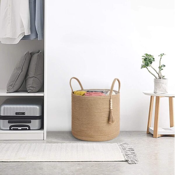 Woven Rope Storage Basket – Foldable, Decorative, and Multi-Functional - Image 2