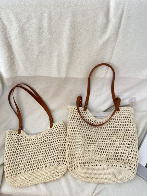 Handwoven Cotton Crochet Summer Tote Bag - Image 6