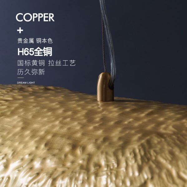 Nordic Lotus Leaf Inspired Gold Copper Chandelier – Modern Pendant Light - Image 6