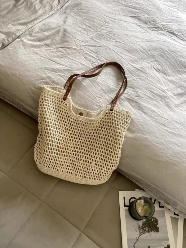 Handwoven Cotton Crochet Summer Tote Bag - Image 2