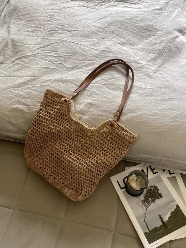 Handwoven Cotton Crochet Summer Tote Bag - Image 3