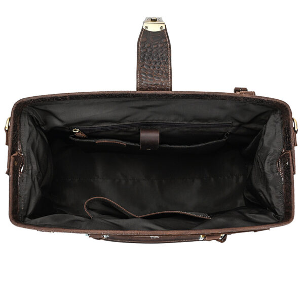 Luxury Crocodile Pattern Cowhide Leather Duffel Bag - Image 21