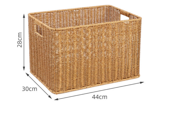 Premium Artificial Rattan Woven Storage Basket with Handles – Durable, Stylish & Multi-Purpose - Image 5
