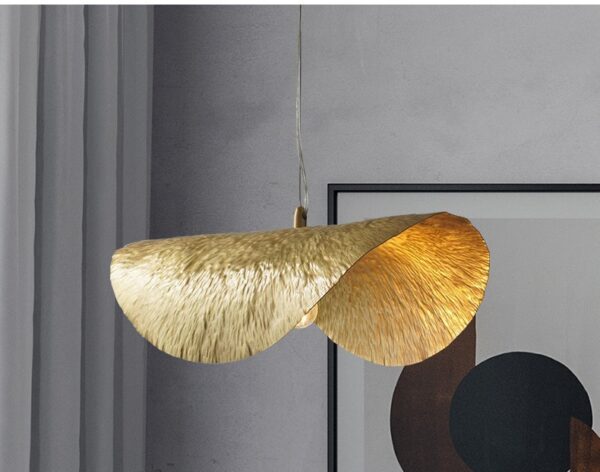 Nordic Lotus Leaf Inspired Gold Copper Chandelier – Modern Pendant Light - Image 3