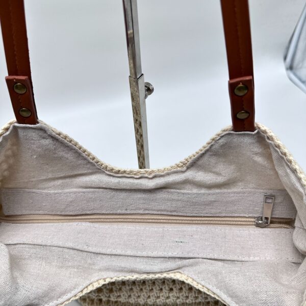 Handwoven Cotton Crochet Summer Tote Bag - Image 7