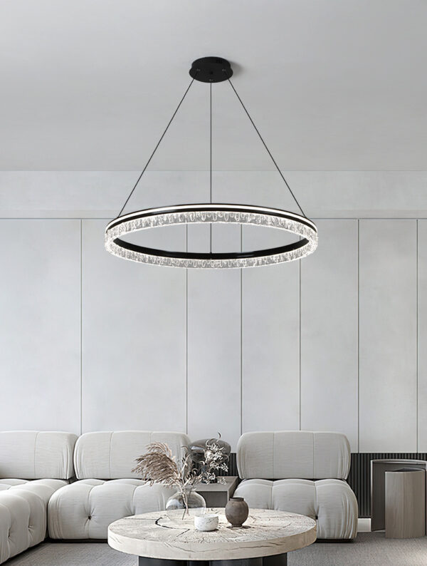 High-Quality Modern 3-Ring Crystal LED Chandelier - Image 3